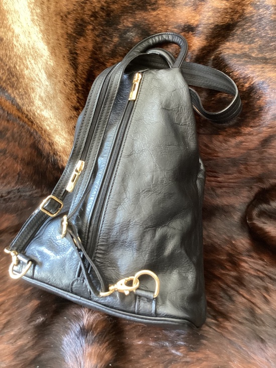 Vintage Borgo Giovanni 1960 Black Fine Italian Leather Backpack Handbag? main image 7